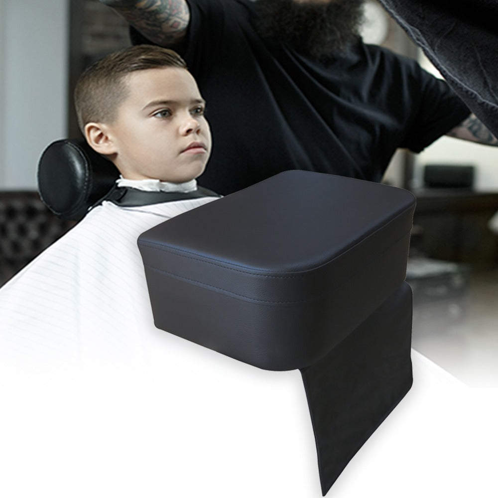 Premium Kinder Sitzkissen für Friseurstuhl – rutschfest, Wasserabweisend & Pflegeleicht – Schwarze PU-Leder Sitzerhöhung für Kinderhaarschnitt – Extra Dick & Komfortabel