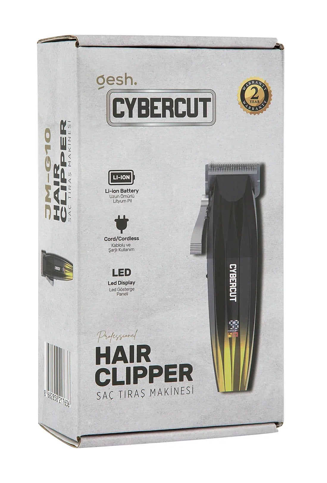 CyberCut JM-G10 Profi Haarschneider mit LED & USB-Aufladung